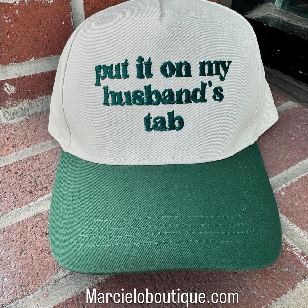 Green and White Embroidered Snapback Hat